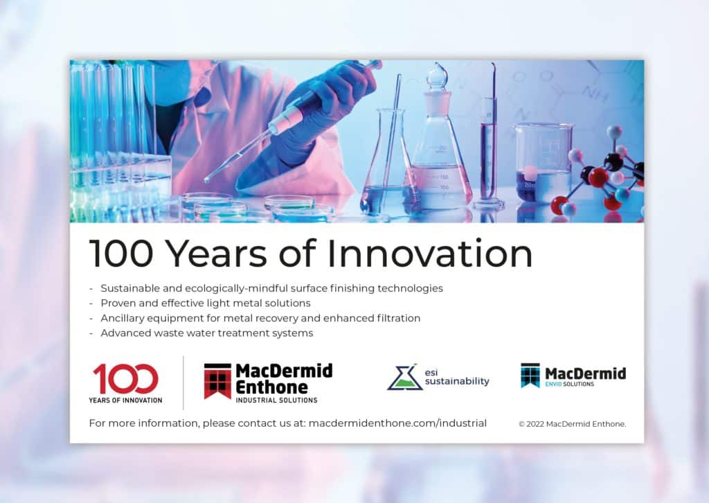 MacDermid Enthone 100 years of Innovation leaflet design by DB Design