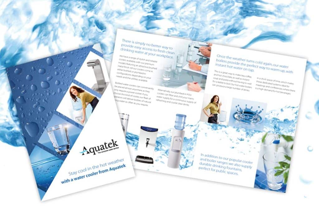 Aquatek water cooler brochure designs